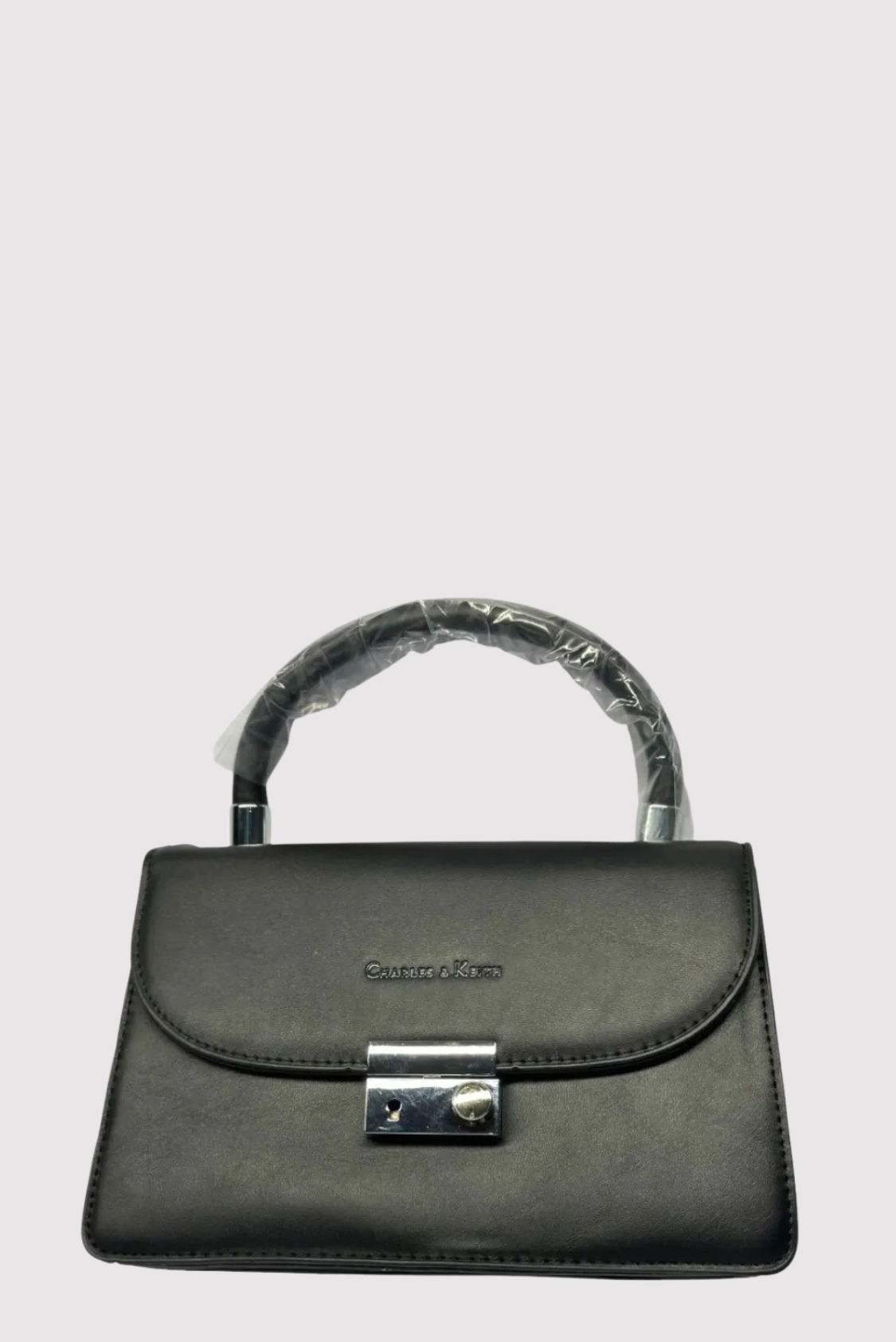 CK Handbag with Silver Tone Front Lock