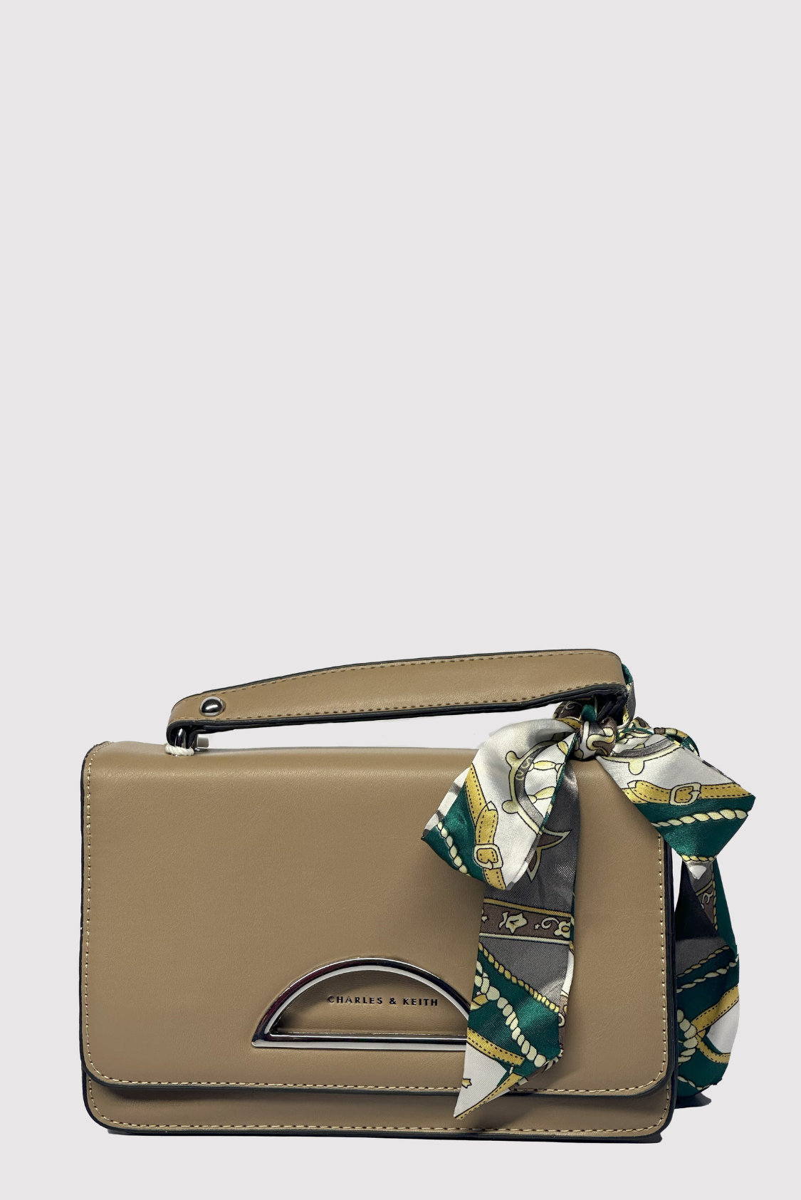 CK Handbag with Front Silver Flap Slit & Ribbon - Image 2